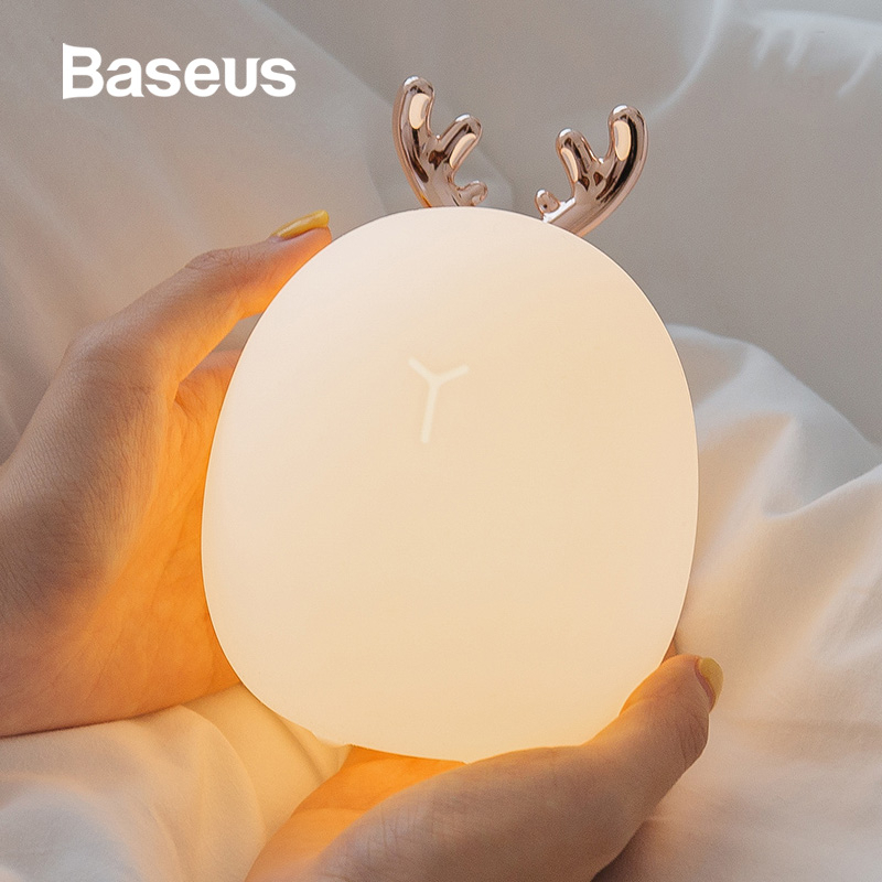 Baseus Lampu Tidur LED Light 2 in 1 Color Dimmable USB Charge 900mAh Model Rusa - 317 - White