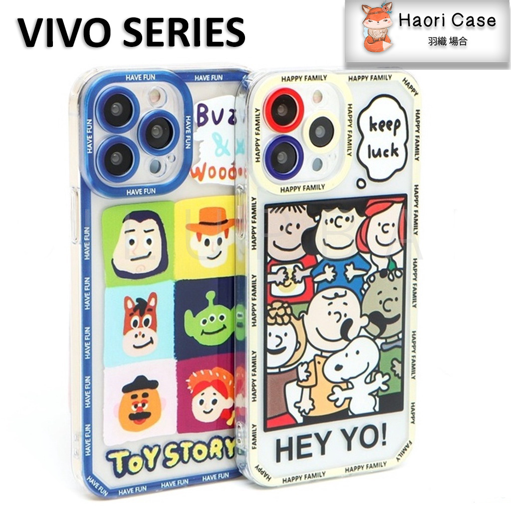 【HAORI】105 Soft Case Vivo Y12 Y15 Y17 Y91 Y93 Y95 Y91C Y12S Y20 Y21 Y30 Cartoon Snoopy and Toy Story Full Lens Cover - Premium Import Quality Case