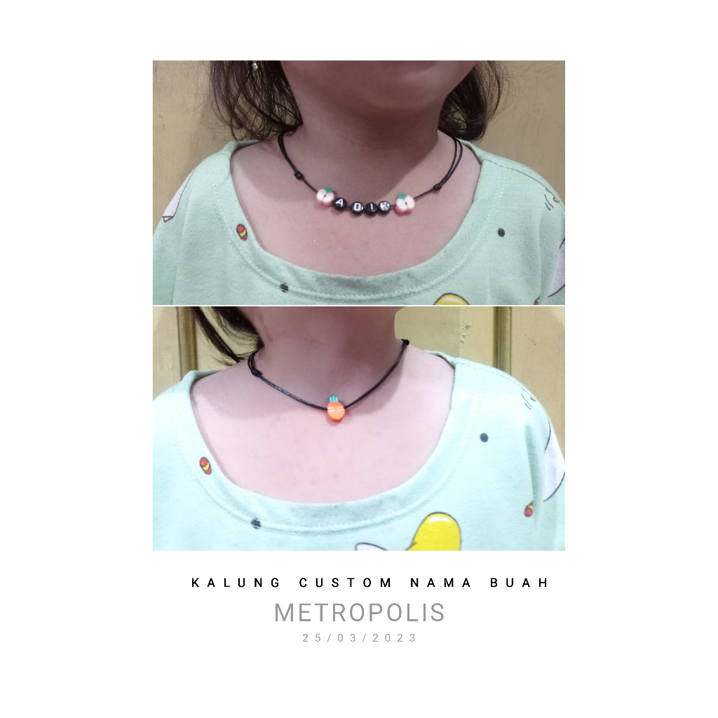 KALUNG NAMA CUSTOM ANAK PlUS BUAH CANTIK LUCU