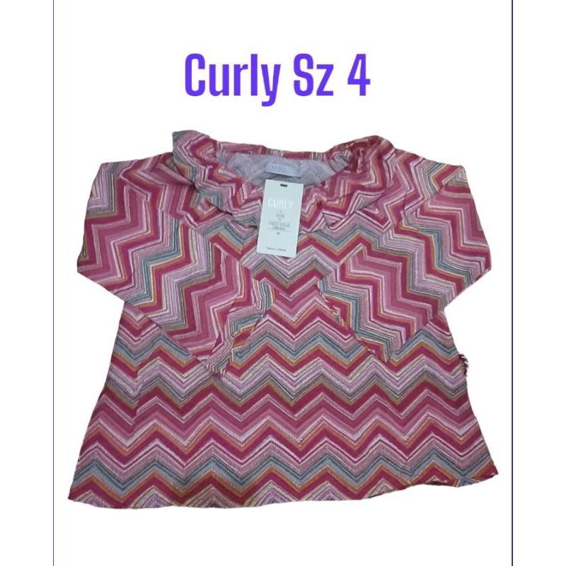 CURLY atasan/blouse anak perempuan Sz 4