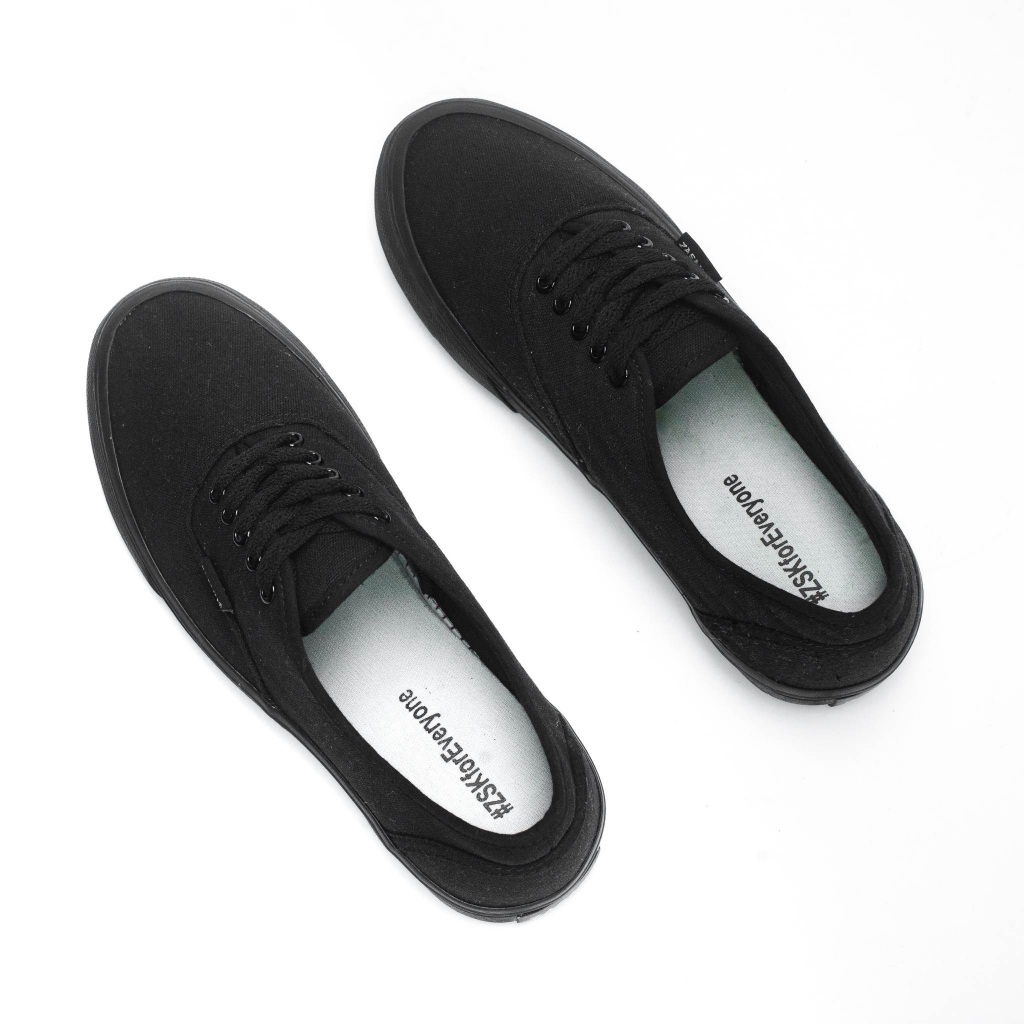Zasaka - Sepatu Authentic Full Hitam Sneakers Casual Pria
