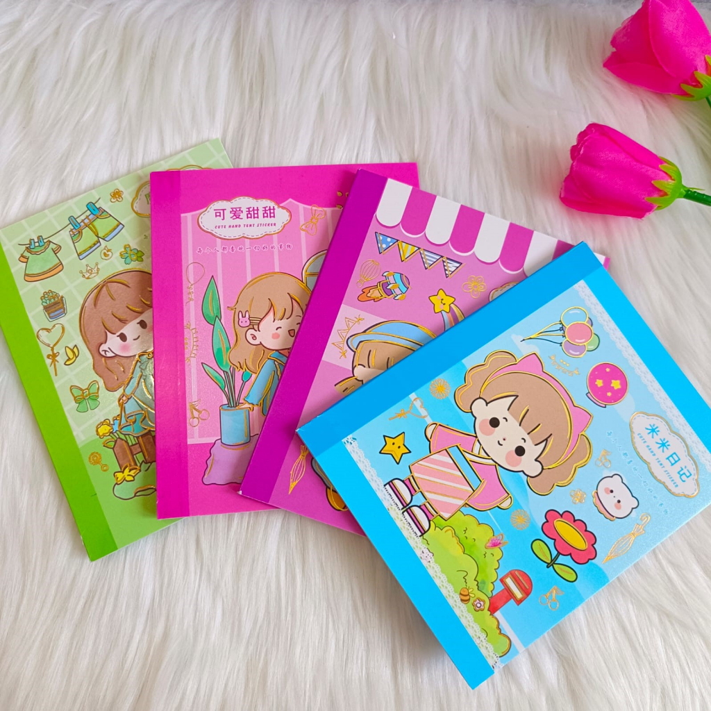 Stiker Cewe Buku Uk A6 Kode KL-38 Anti Air Set Daily Manual Cute Pattern Decorative Tape Sticker Book Gift