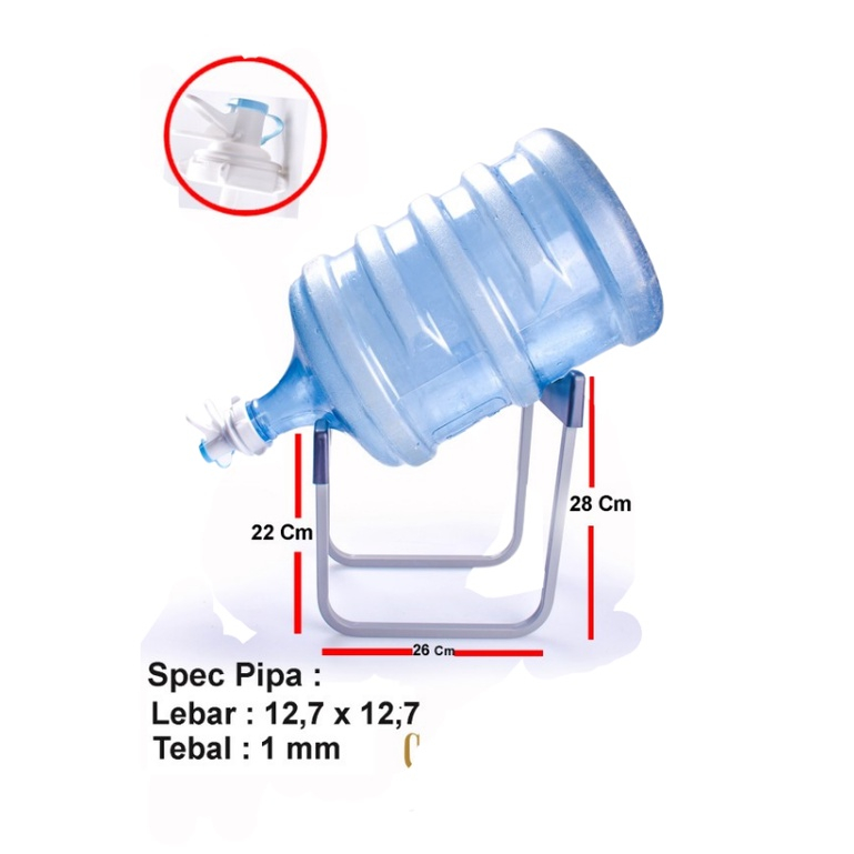 Rak Kaki Dudukan Galon + Kran Tutup Galon KENMASTER