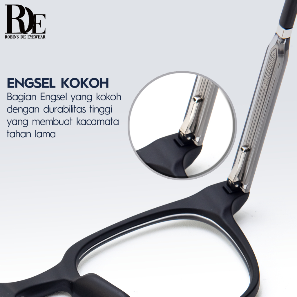 ROBINS Kacamata Minus Kotak Anti Radiasi Komputer Frame Kacamata Photocromic Antiblueray Bluecromic Kacamata Fashion Pria Wanita Kacamata Uv400 Stylish 8344-3