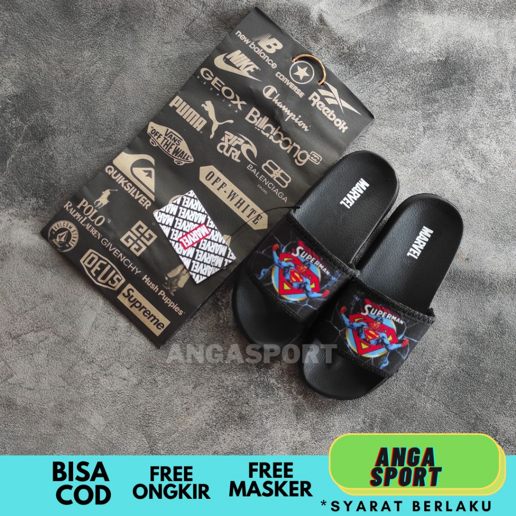 SANDAL ANAK SLOP VANS LAKI LAKI MOTIF SUPERMAN BEST SELLER / SENDAL SLIDE KIDS PEREMPUAN DISTRO KEKINIAN / SENDAL CASUAL ANAK UNISEX TERLARIS / SANDAL SELOP KEREN