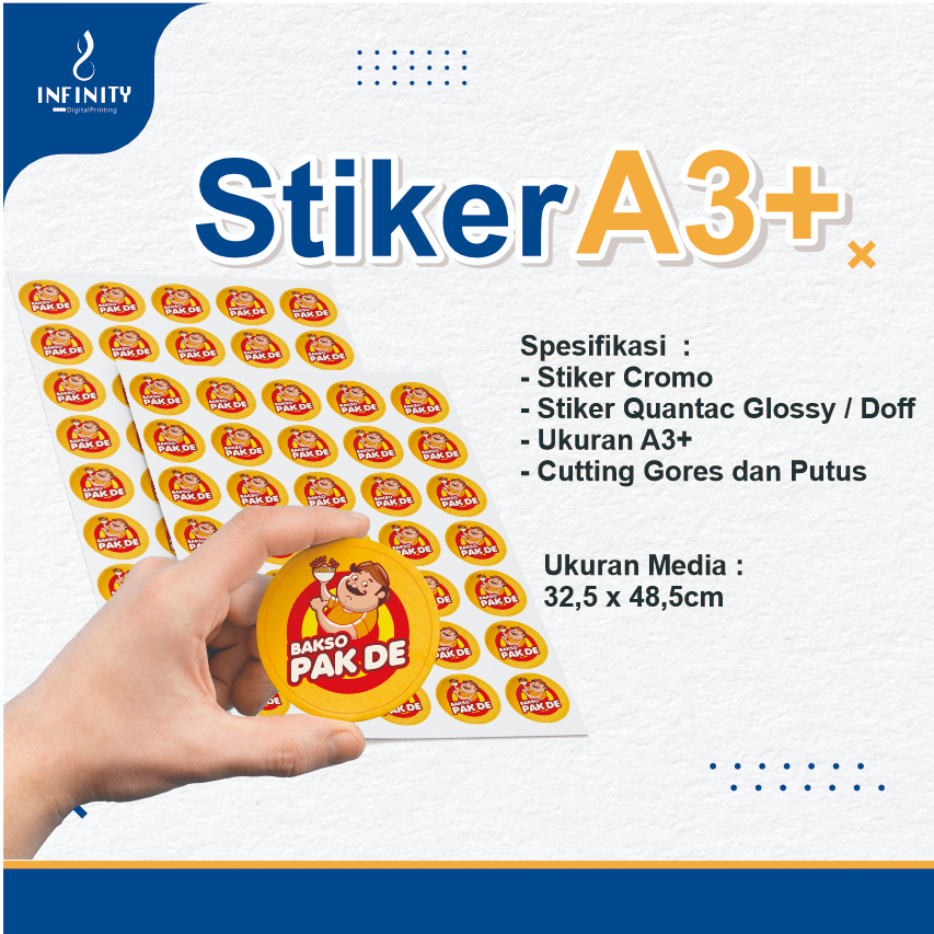 

Cetak Stiker A3+ Untuk Label Makan & Minuman Custom Termurah Infinity Digital Printing Pekanbaru