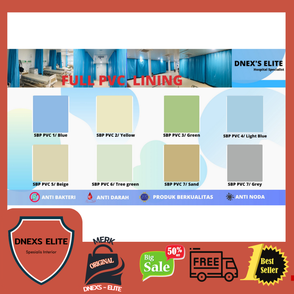 Jual gorden rumah sakit anti bakteri - kain sekat gorden rumah sakit