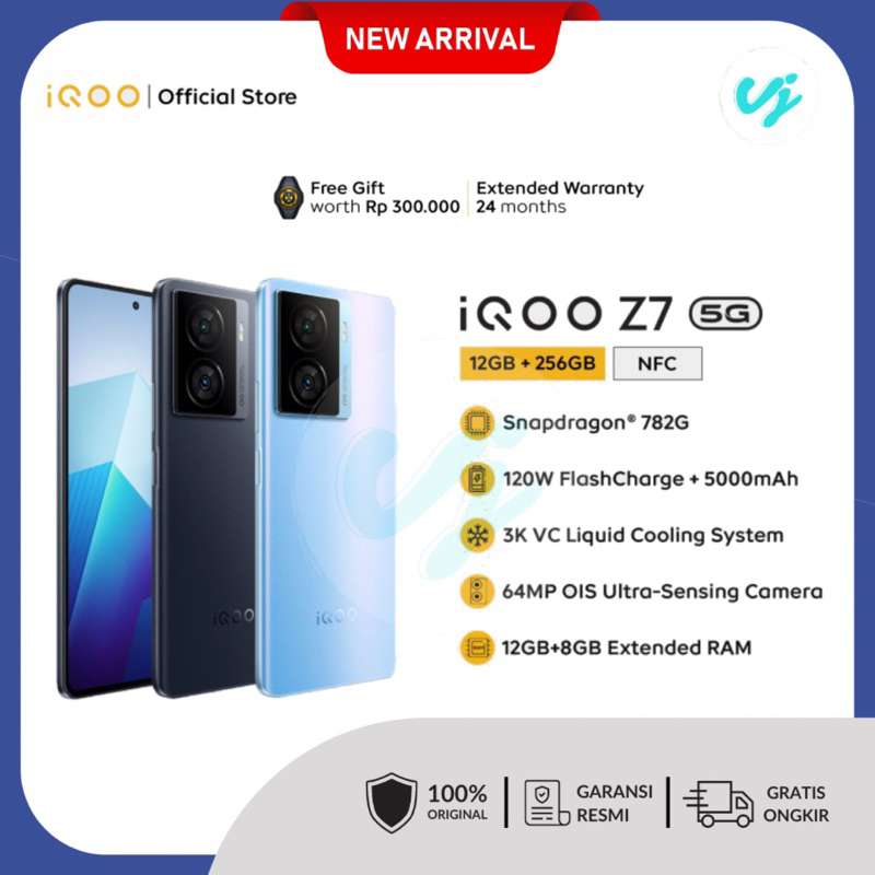 Vivo Iqoo Z7 5G (12/256) NFC Snapdragon 782G 120 Watt Garansi Resmi Indonesia