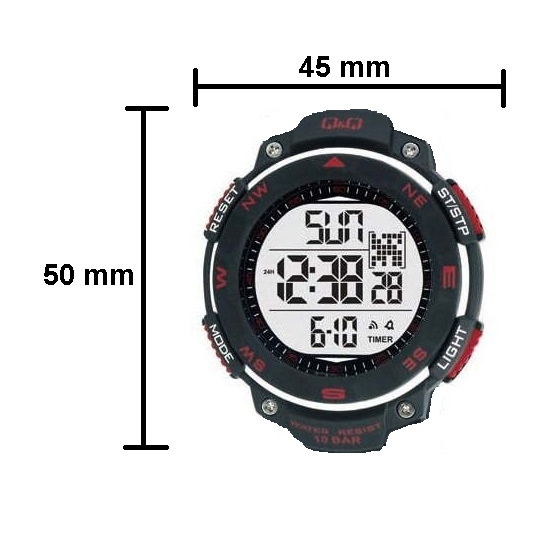 Jam Tangan Pria Sporty Rubber Digital Q&amp;Q QnQ QQ M124 Bezel Berputar