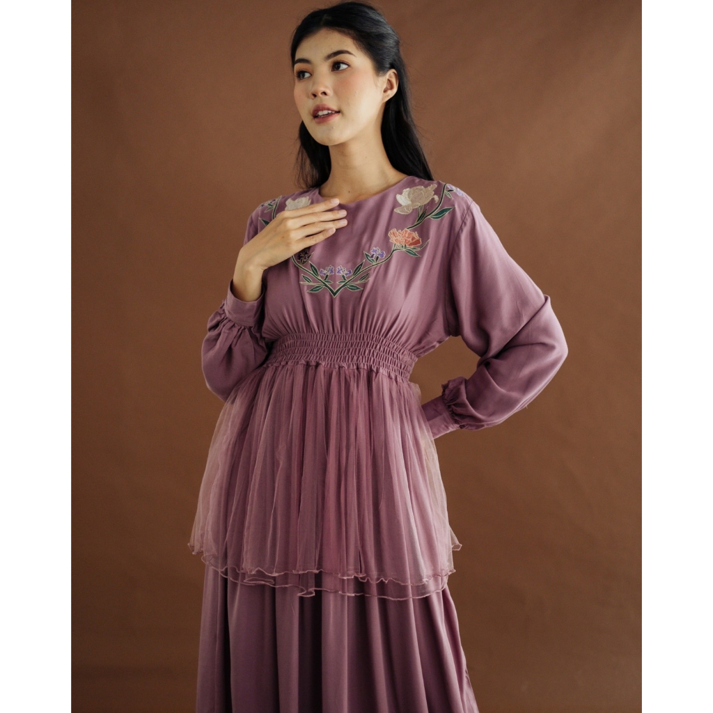 Myrubylicious RUELE LONGDRESS | DRESS WANITA | DRESS RAYON | DRESS MOTIF BUNGA | DRESS BORDIR