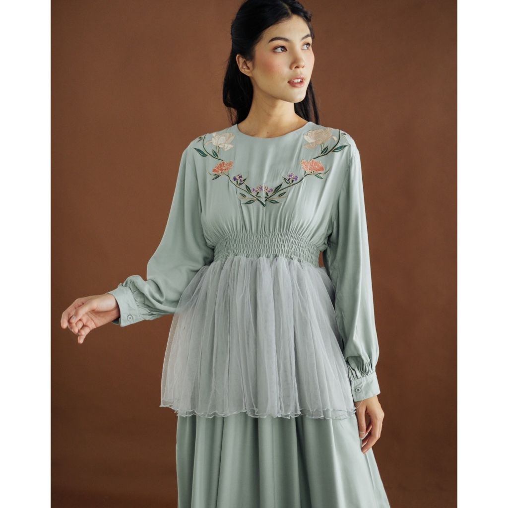 Myrubylicious RUELE LONGDRESS | DRESS WANITA | DRESS RAYON | DRESS MOTIF BUNGA | DRESS BORDIR