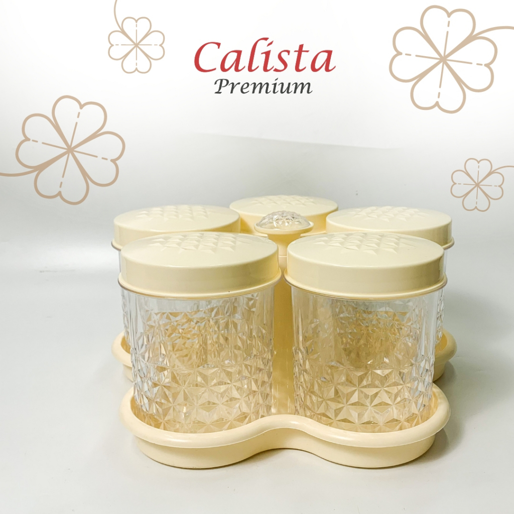 Toples Cantik Calista 5 Daun Mika - Set Toples Plastik 5pcs