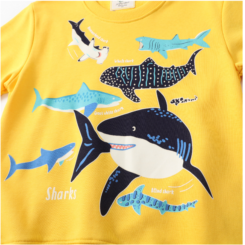 babyfit [3-8thn] sweater anak cowok lengan panjang katun glow in the dark ocean ydm-0404