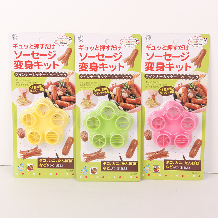 Set Cetakan Sosis 5 in 1 Hot Dog Sausage Cutter Bento Alat pemotong sosis Bekal Anak-anak