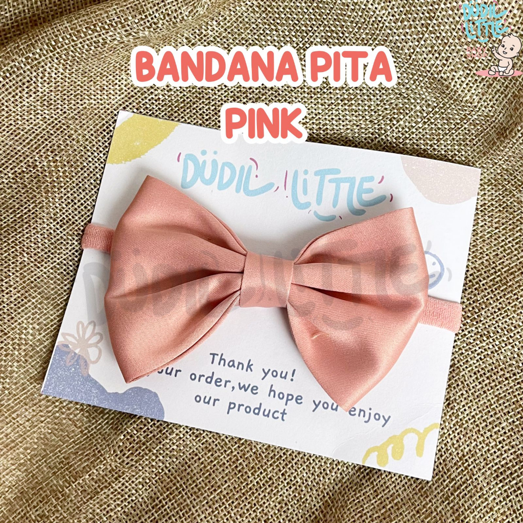 Bandana Bayi/Headband Pita Satin Lucu