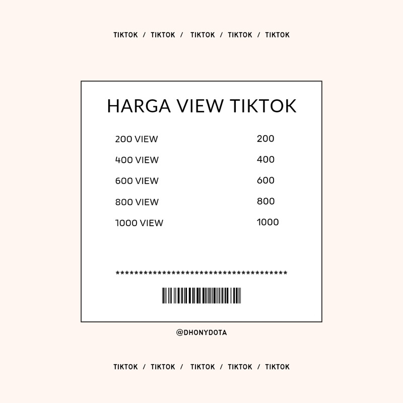 JUAL VIEW LIKE COMMENT TIKTOK TERMURAH