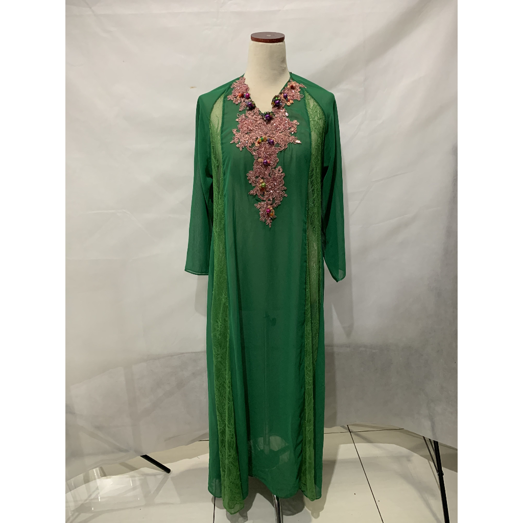 Gaun Muslim Luire by Raden Sirait Green Gamis CUCI GUDANG Dress Baju Lebaran