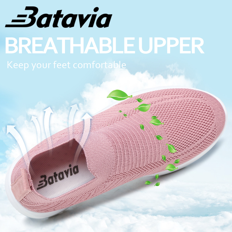 Batavia impor Sepatu wanita fashion Sepatu rajut wanita olahraga premium perempuan terbaru rajut adem antislip Sepatu rajut wanita sepatu lari anak perempuan Shoes Fashion Sport Original Pink Hitam Abu Grey kanvas sekolah korea Onlinemall N13