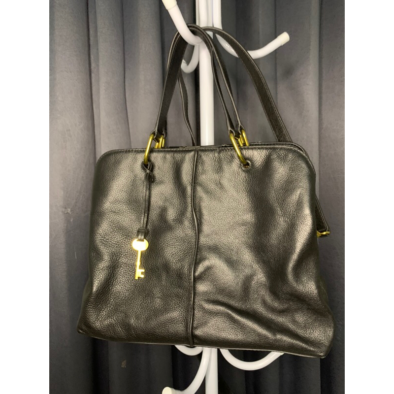 Preloved Fossil Lane Satchel Black