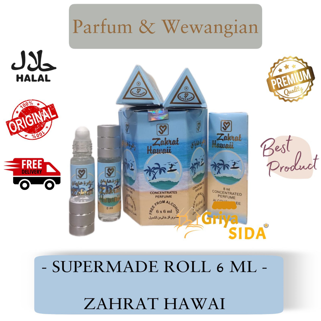 Parfum Supermade Zahrat Hawaii 6ml roll on Harga grosir PROMO!!