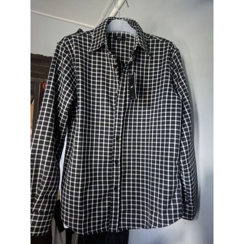 Black Plaid Shirt Signore