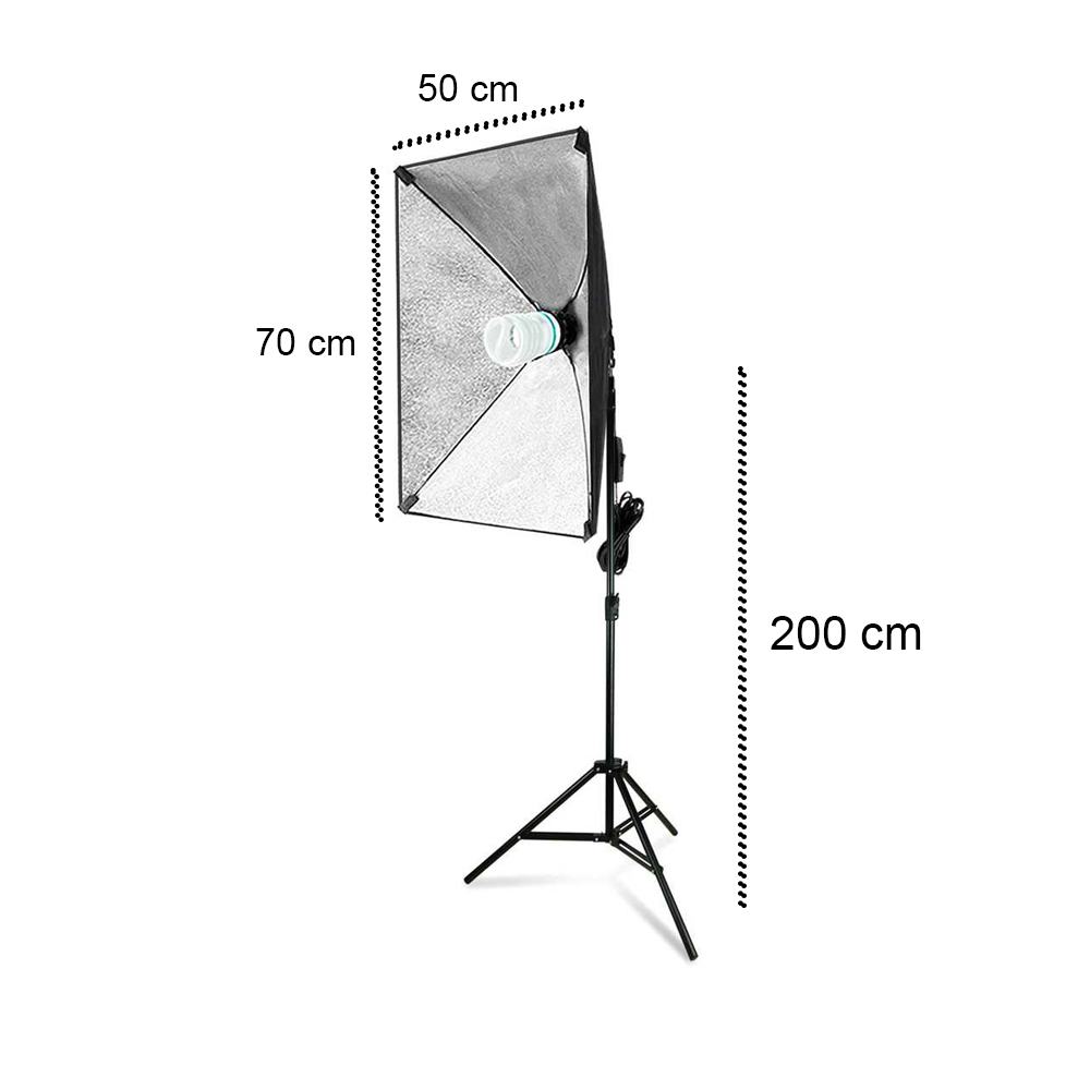 TaffSTUDIO Payung Softbox Reflektor Fotografi + Bohlam - SB-MS-B5070 - Black