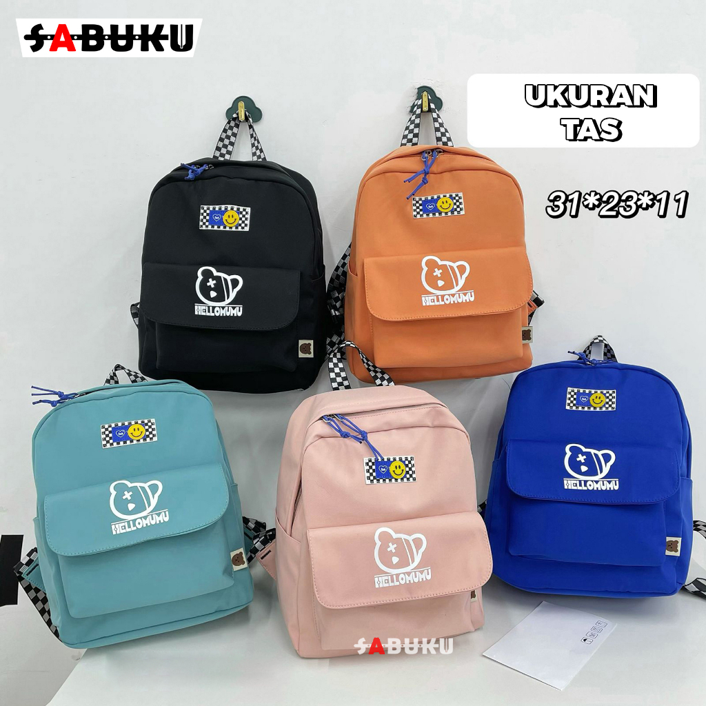 Tas Ransel Anak Sekolah TK SD Tas Backpack Motif Simple Tas Punggung Unisex - 298