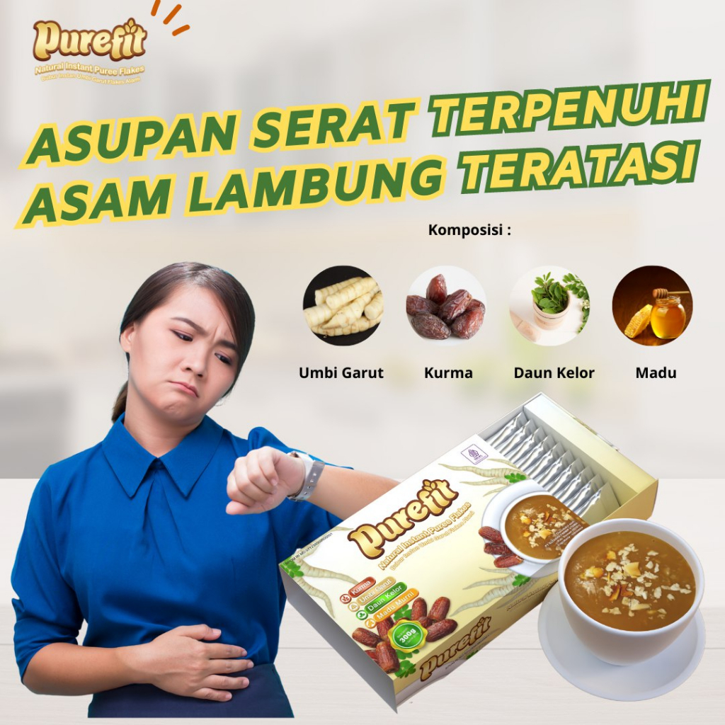 

Purefitm Sereal Umbi Garut Daun Kelor Asam Lambung - Ampuh Mengatasi Asam Lambung Gerd, Maag 1 Box