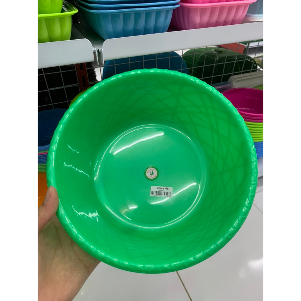 BASKOM PLASTIK MENGKILAP 12 OLIMPIK BAHAN TEBAL / WASKOM BESEK WAJAN PLASTIK 12 S.L PLASTIC
