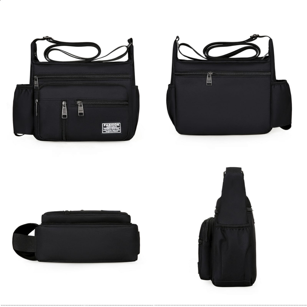 TAS SELEMPANG PRIA IMPORT TALUNA TA774B5 KANVAS BRANDED DISTRO LAKI DEWASA REMAJA KEKINIAN COWOK KEREN PREMIUM HITAM SIMPLE SHOULDER BAG SLINGBAG CROSSBODY BATAM CASUAL