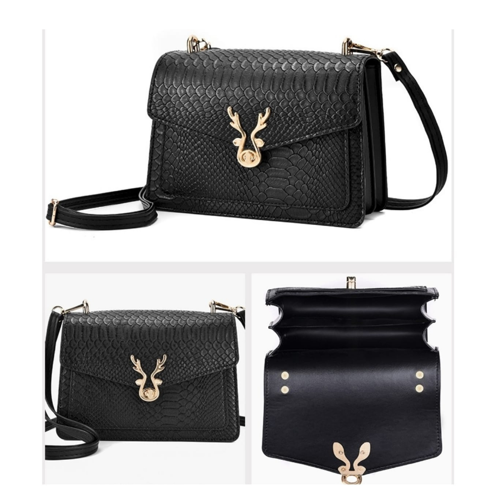 TAS SELEMPANG WANITA KULIT BRANDED IMPORT REMAJA KEKINIAN CEWEK MURAH TERBARU FASHION HITAM PEACHY TA783B5 PESTA SLING BAG KOREA PREMIUM CASUAL SIMPLE