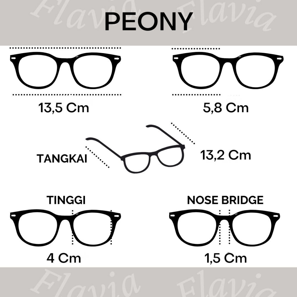 Flavia Eyewear - Kacamata Peony Acetat (custom minus, photochromic, blueray, bluechromic dan photobrown)