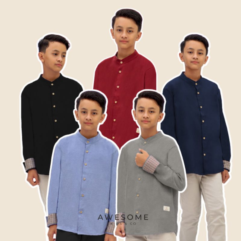 Kemko Ajmal By Awesome 3-14 Tahun/Kemeja Koko Anak Laki Laki/Kemko Anak Tanggung