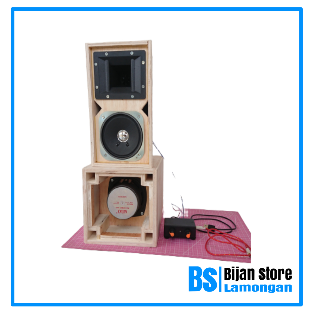 Paket Komplit  Miniatur Sound System 4inch Siap Bunyi lengkap Power Amplifier Mini v1.10 Speaker Audax dan Acr