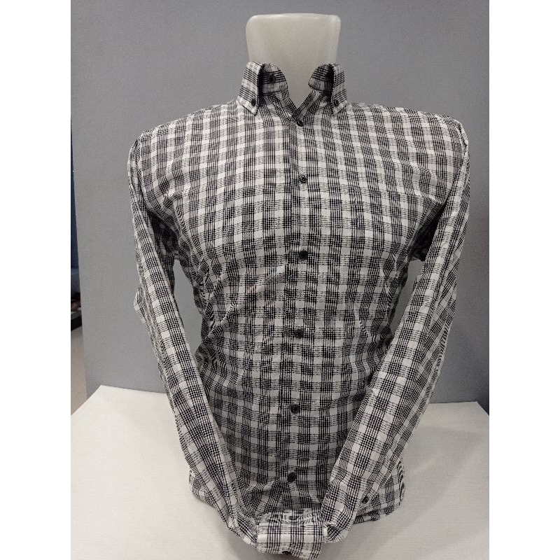 Alisan Kemeja Panjang Motif Kotak-Kotak Slimfit