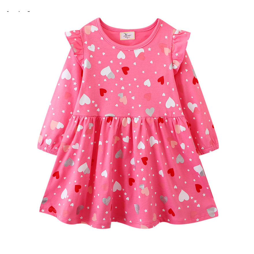 babyfit [3-8thn] dress BURSTING LOVE gaun lengan panjang anak perempuan import ydm-0404
