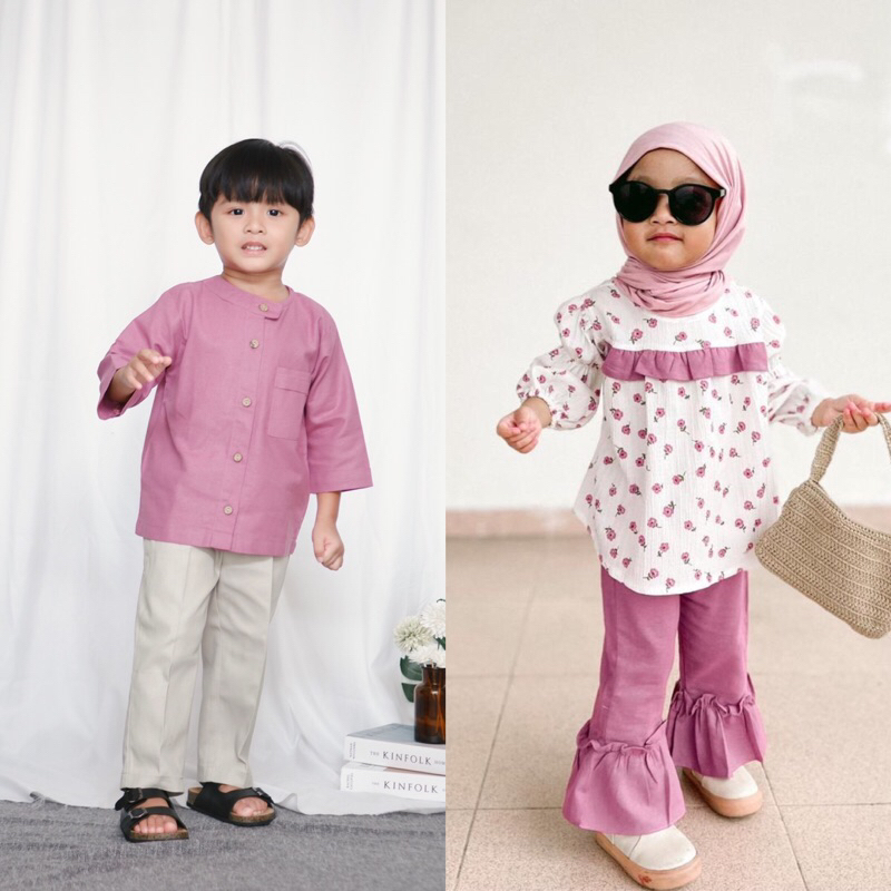 Ali Fatimah Couple Set Baju Muslim Anak Laki Perempuan Family Raya