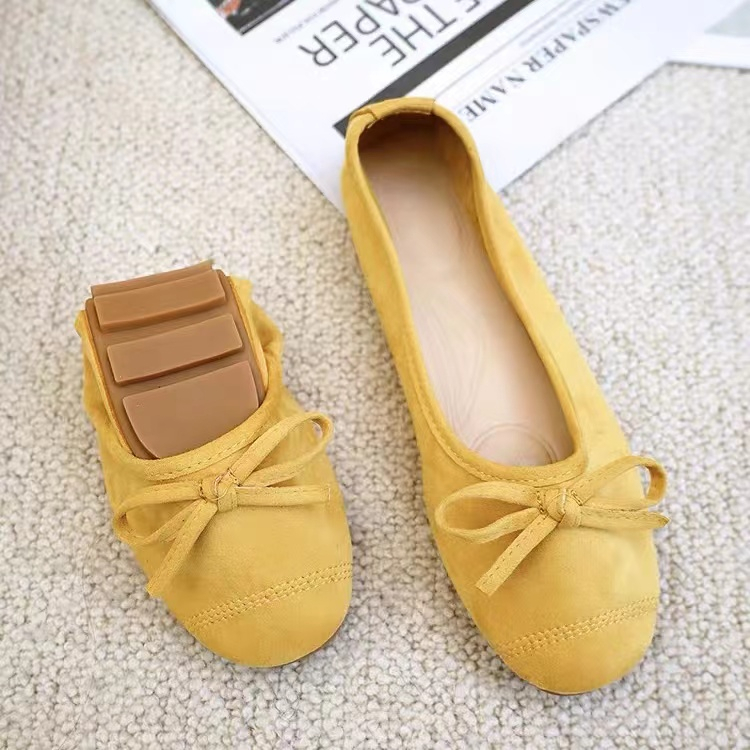 Korean Egg Roll Shoes Slip On Elastic Suede Flat Shoes Sepatu Wanita 5364 (36-40)