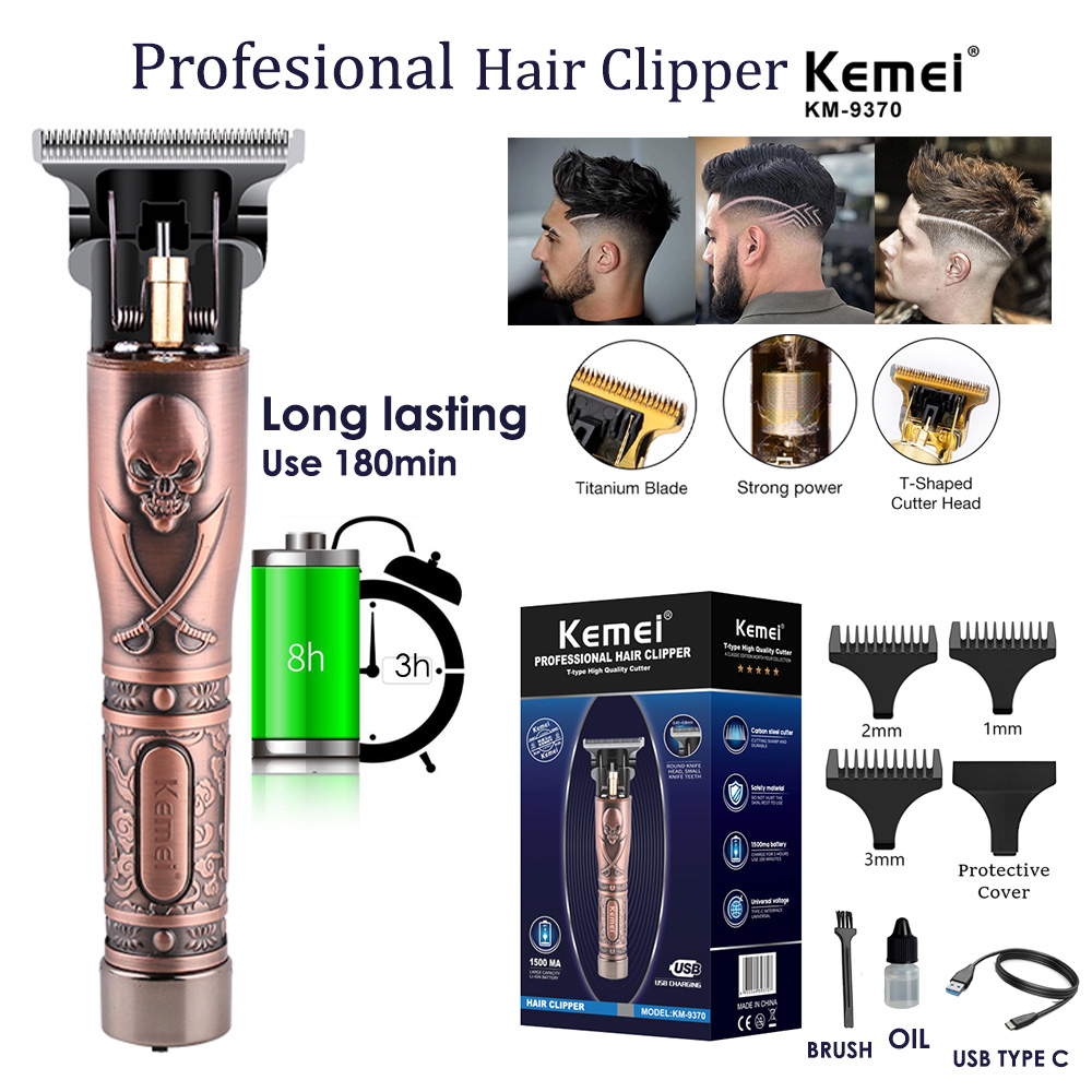 Alat Cukur Elektrik Hair Clipper Detail Outliner Trimmer Model Dragon Skull Kemei KM-9370