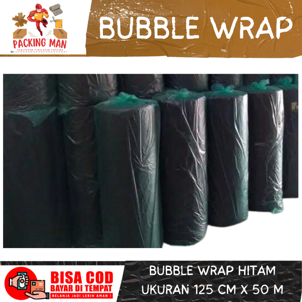 

BUBBLEWRAP 50M X 1.25 M PREMIUM EKONOMIS TEBAL MURAH HITAM EKSPEDISI