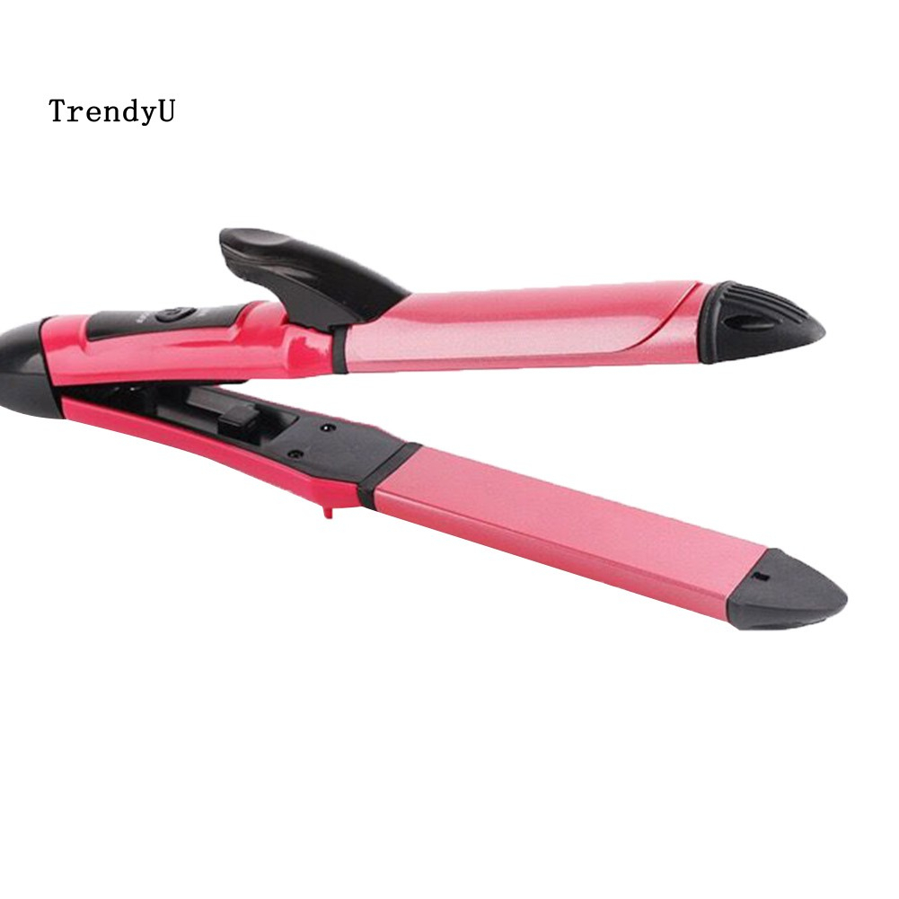 TDU 2 in 1 Ceramic Multifunction Adjustable Hair Straightener Curler Hairstyling Iron NOVA Catok Rambut Pelurus Rambut Kriting Catokan Sisir Serit Bahan Stainless Steel untuk Kutu Kucing Anjing