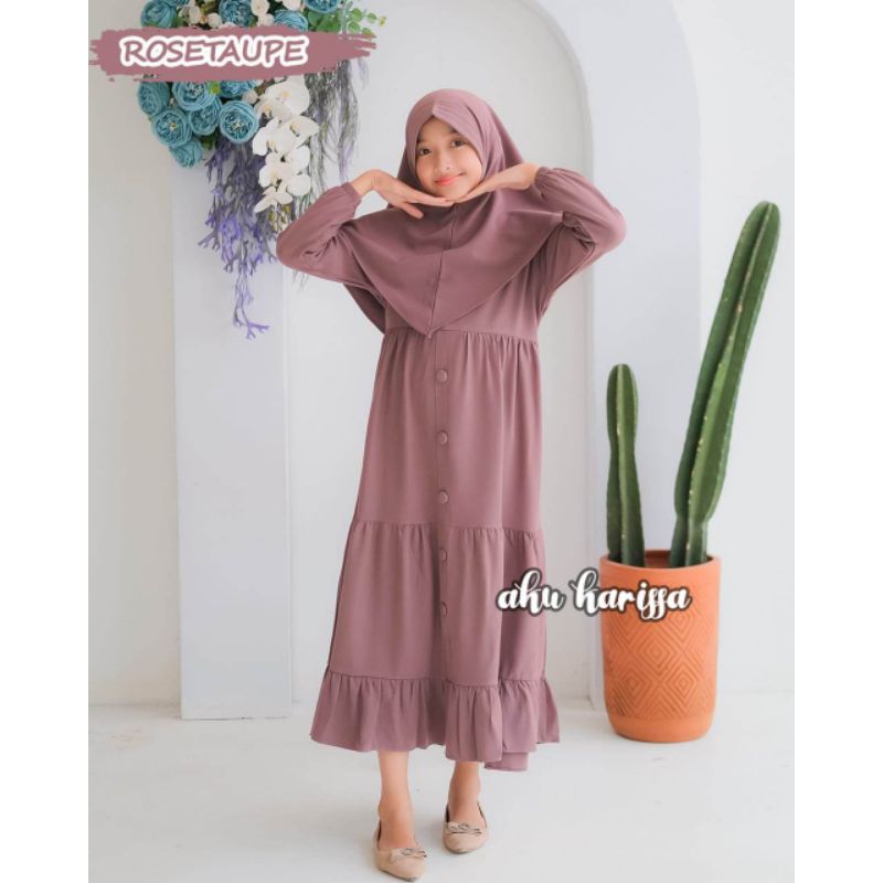 GAMIS ANAK SET ZANILA KIDS ORI AKU KARISSA DRESS SYARI KIDS ITYCREPE MUSLIMAH TERBARU