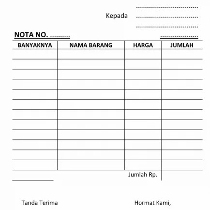 

Nota Kwitansi Invoice Faktur Bon Kosong - NOTA PEMBELIAN 1 lembar