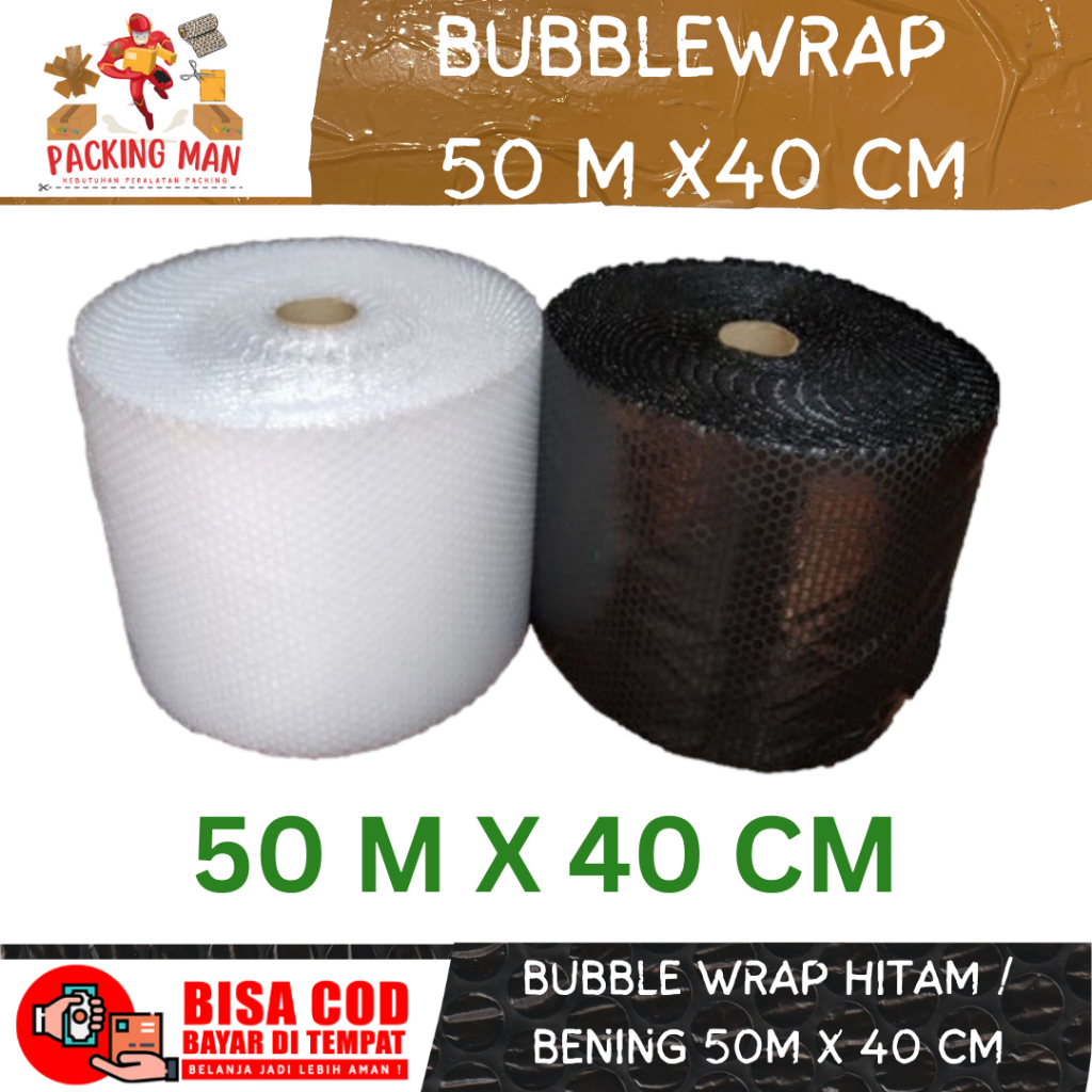 

BUBBLE WRAP MURAH TEBAL BUBBLEWRAP 40 CM X 50 M HITAM TEBAL EKONOMIS