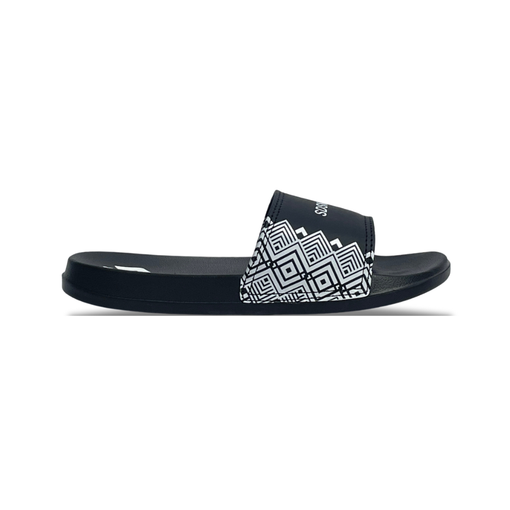 SIDSNEAKS - Sandal Slide Pria Ozzi Geometris Black