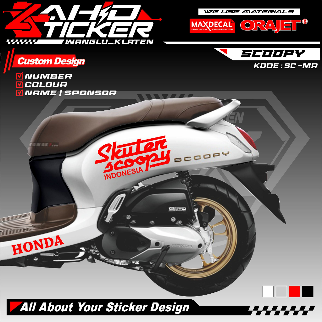 Cutting Sticker Striping Skuter Scoopy SCOOPY 2017-2021/ SCOOPY all matic