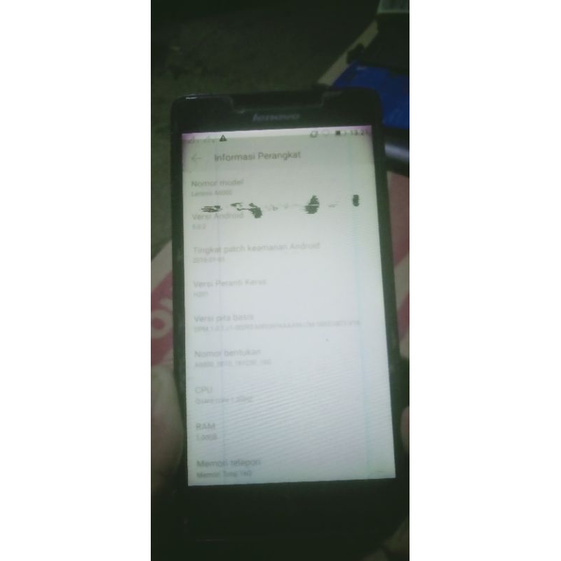 Mesin lenovo a6000 normal