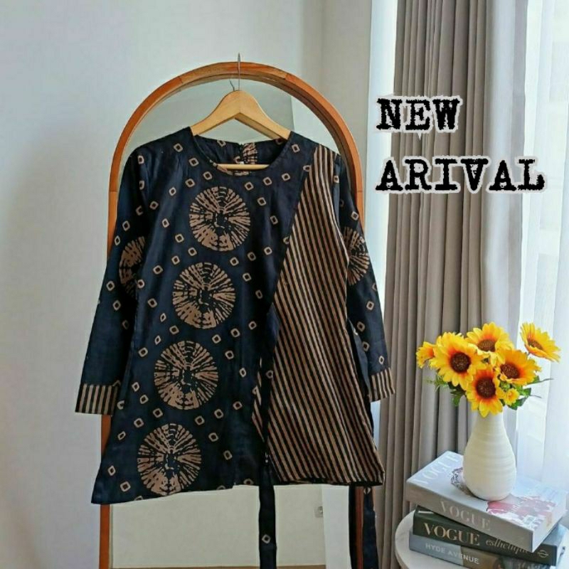 BAJU BATIK WANITA MODERN MONALISA GENES M,L,XL asli PEKALONGAN