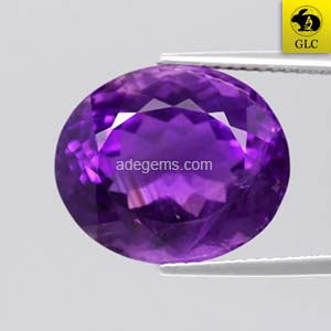 AT-055 Batu Permata Amethyst Kecubung Ungu Oval Natural 13.61 Ct. Untreated Bersertifikat