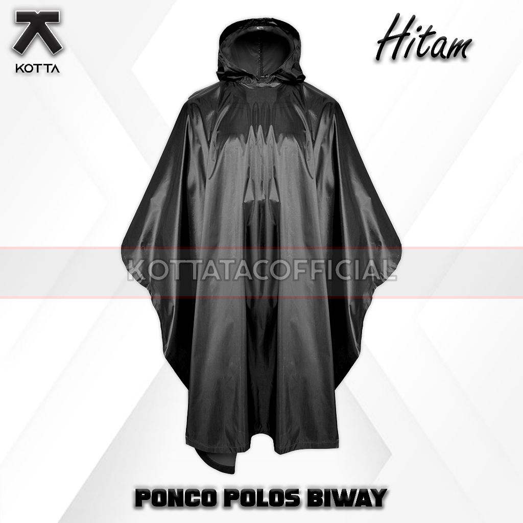 JAS HUJAN PONCO HITAM - MANTEL HUJAN HITAM